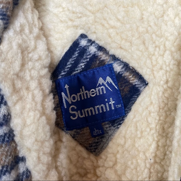 Vtg Northern Summit Mens Wool Blend Sherpa Lined Plaid Jacket Large 42/44 - Picture 5 of 7